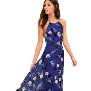 Lulu's Blue Floral Maxi Dress